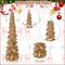 3PCS Gold Resin Christmas Tree Decoration - 13.8 Inch, 9.8 Inch, 5.9 Inch